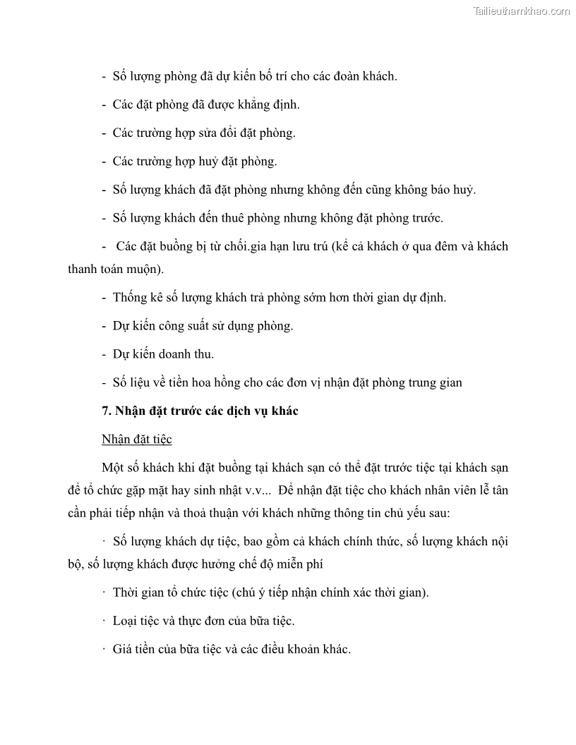 Giáo trình Nghiệp vụ lễ tân trường cđ nghề Đà Nẵng - 7 Trang 74