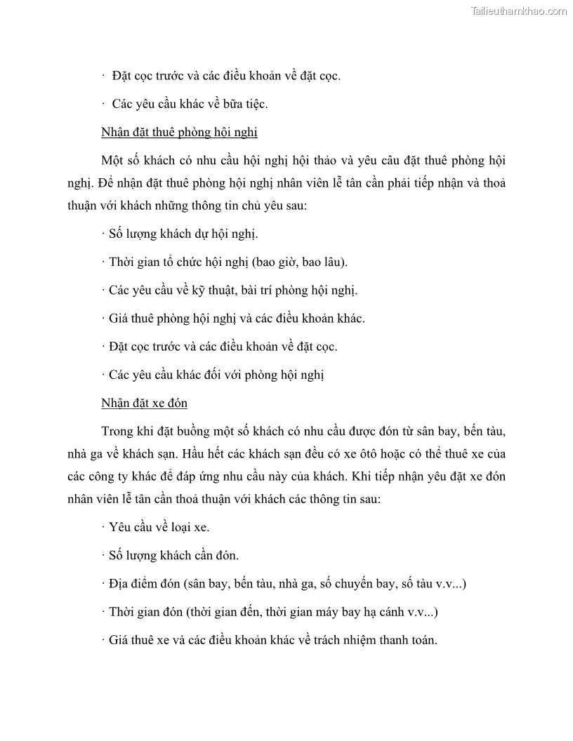 Giáo trình Nghiệp vụ lễ tân trường cđ nghề Đà Nẵng - 7 Trang 75