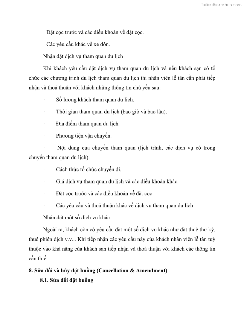 Giáo trình Nghiệp vụ lễ tân trường cđ nghề Đà Nẵng - 7 Trang 76