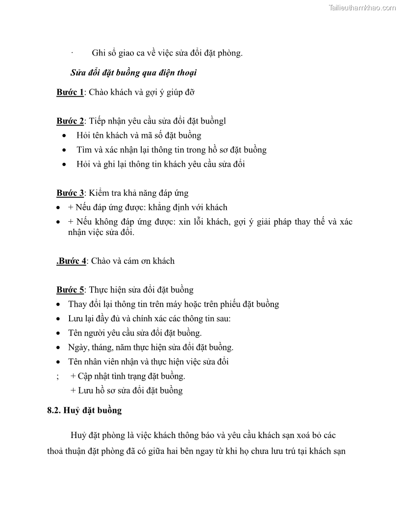 Giáo trình Nghiệp vụ lễ tân trường cđ nghề Đà Nẵng - 7 Trang 81