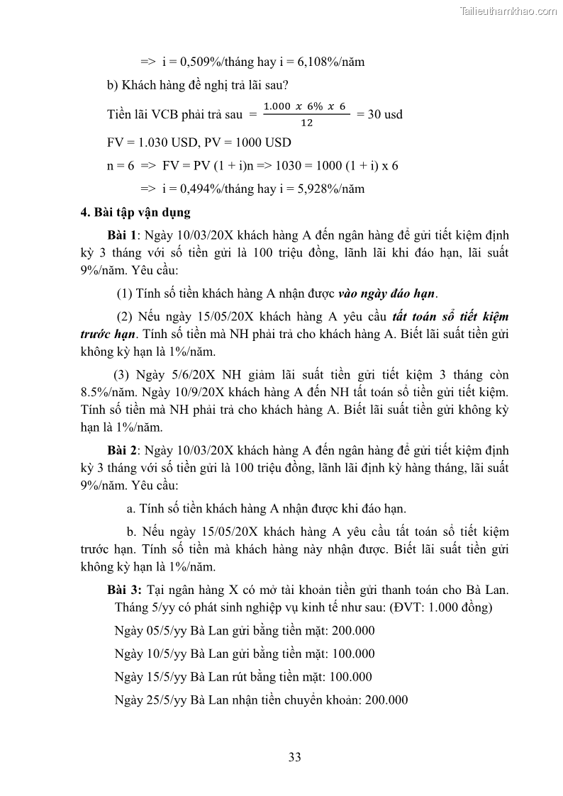 Giáo trình Nghiệp vụ ngân hàng Nghề Kế toán - Cao đẳng - Trường Cao đẳng Cộng đồng Đồng Tháp - 4 Trang 42