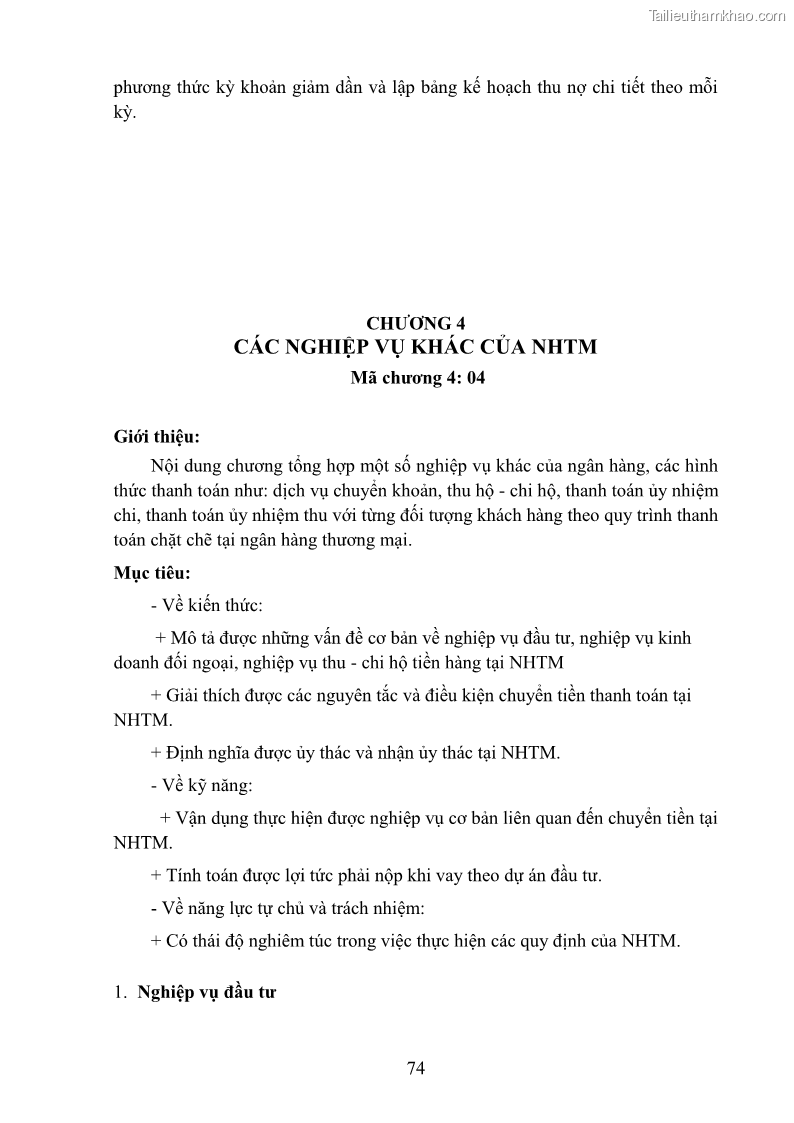 Giáo trình Nghiệp vụ ngân hàng Nghề Kế toán - Cao đẳng - Trường Cao đẳng Cộng đồng Đồng Tháp - 7 Trang 83