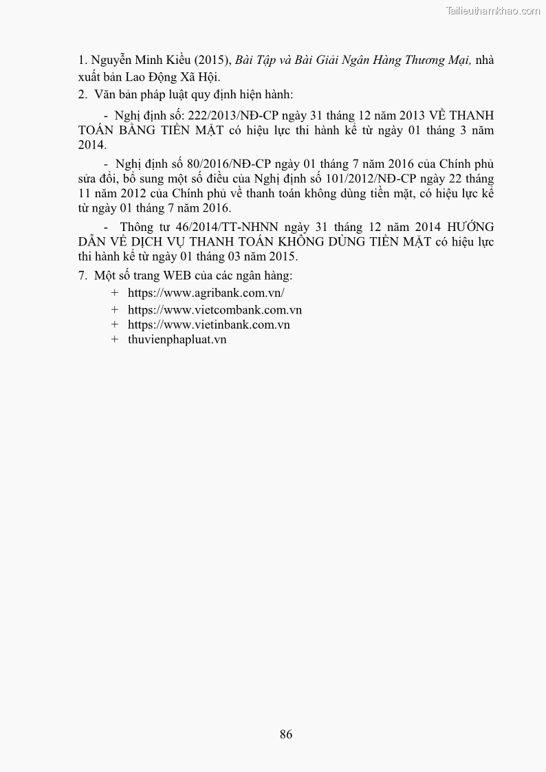Giáo trình Nghiệp vụ ngân hàng Nghề Kế toán - Cao đẳng - Trường Cao đẳng Cộng đồng Đồng Tháp - 8 Trang 95