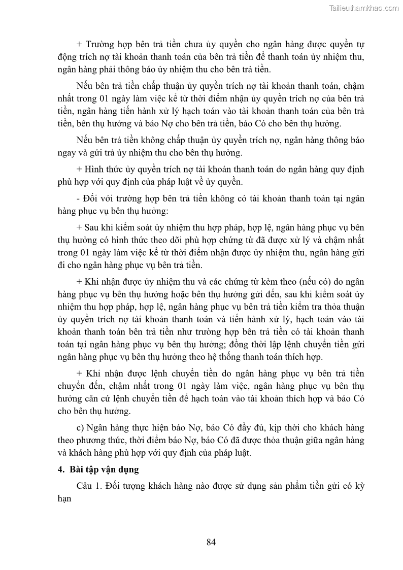 Giáo trình Nghiệp vụ ngân hàng Nghề Kế toán - Cao đẳng - Trường Cao đẳng Cộng đồng Đồng Tháp - 8 Trang 93