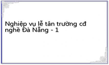 Nghiệp vụ lễ tân trường cđ nghề Đà Nẵng - 1