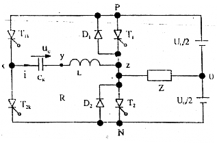 Hình 10 5 Nghịch lưu chuyển mạch một pha dòng trong một phần mỗi bán kỳ Do đó 1