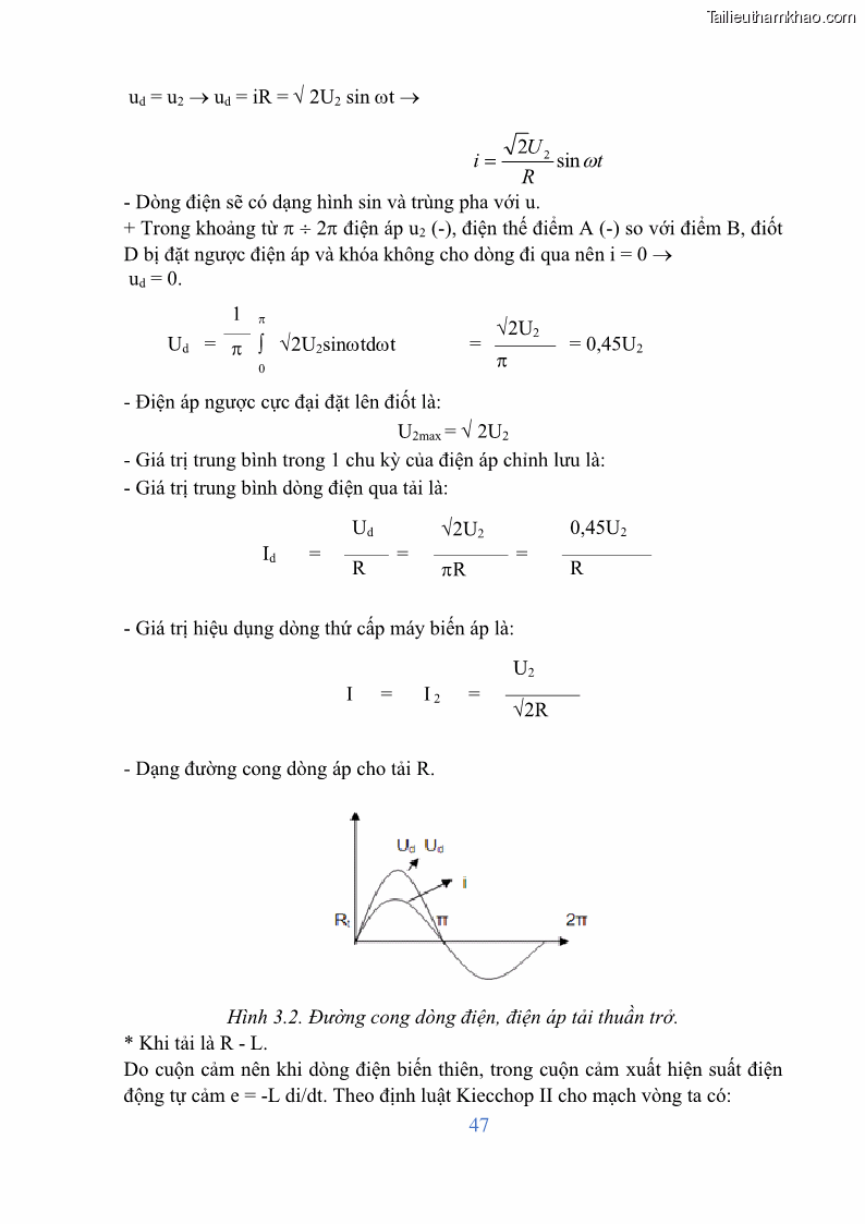 Giáo trình Điện tử công suất Nghề Kỹ thuật máy lạnh và điều hòa không khí - Cao đẳng - Trường Cao đẳng nghề Đồng Tháp - 5 Trang 49
