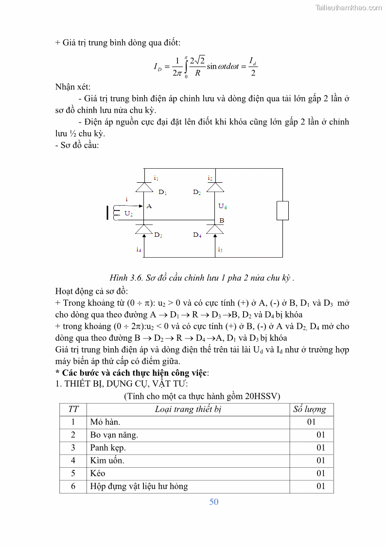 Giáo trình Điện tử công suất Nghề Kỹ thuật máy lạnh và điều hòa không khí - Cao đẳng - Trường Cao đẳng nghề Đồng Tháp - 5 Trang 52