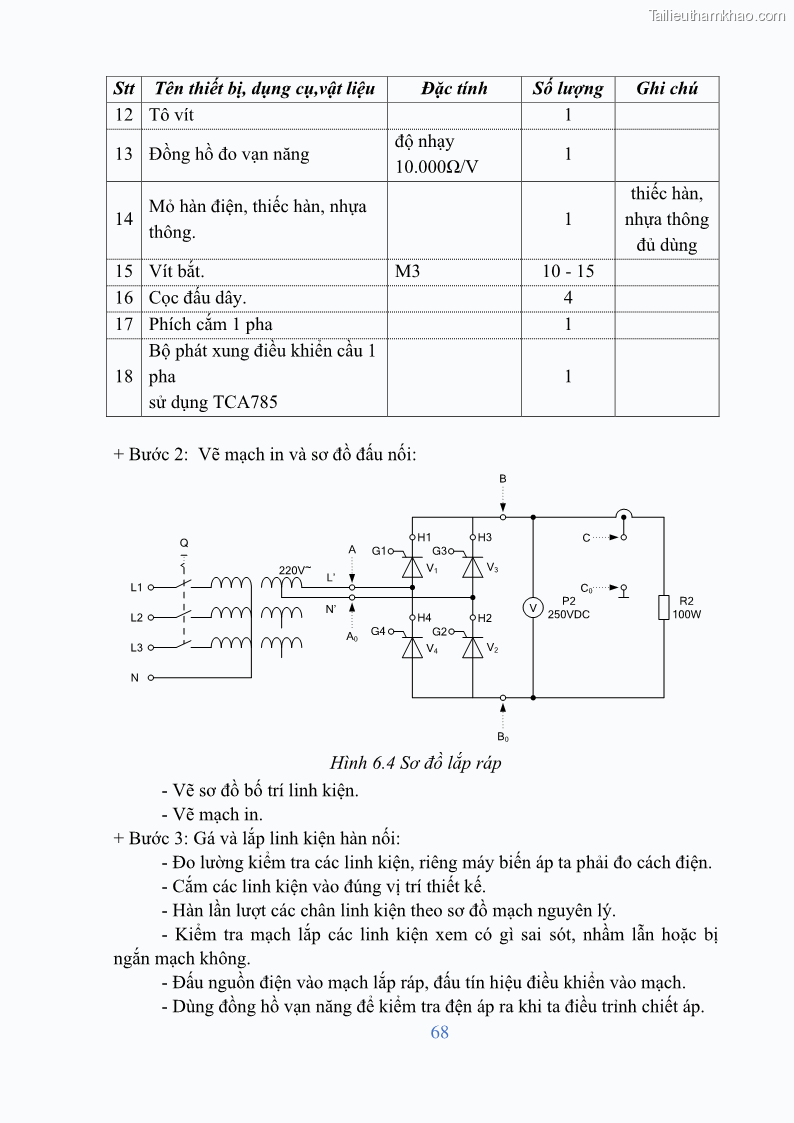 Giáo trình Điện tử công suất Nghề Kỹ thuật máy lạnh và điều hòa không khí - Cao đẳng - Trường Cao đẳng nghề Đồng Tháp - 6 Trang 70