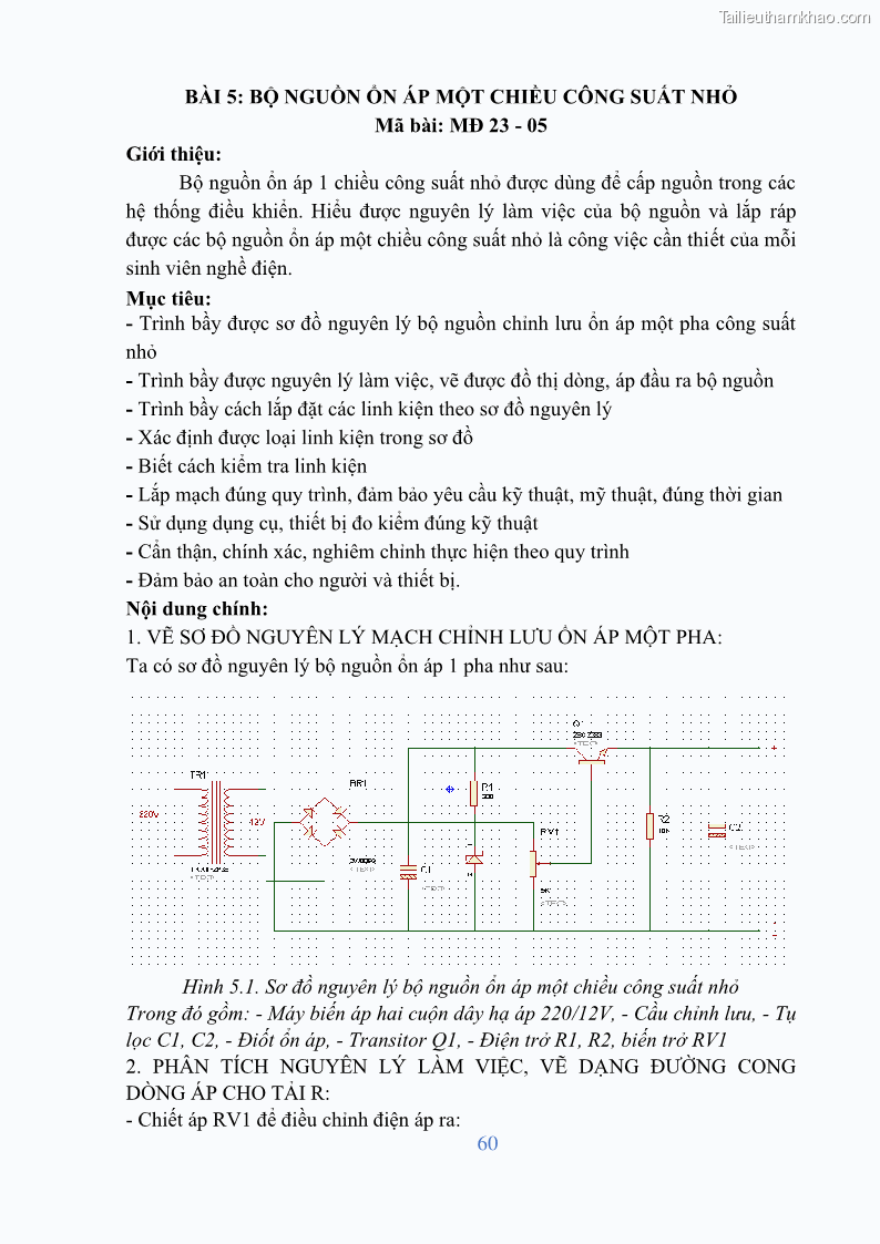 Giáo trình Điện tử công suất Nghề Kỹ thuật máy lạnh và điều hòa không khí - Cao đẳng - Trường Cao đẳng nghề Đồng Tháp - 6 Trang 62
