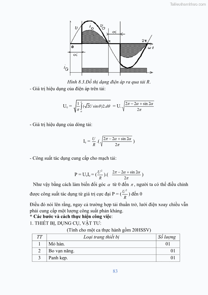Giáo trình Điện tử công suất Nghề Kỹ thuật máy lạnh và điều hòa không khí - Cao đẳng - Trường Cao đẳng nghề Đồng Tháp - 8 Trang 85