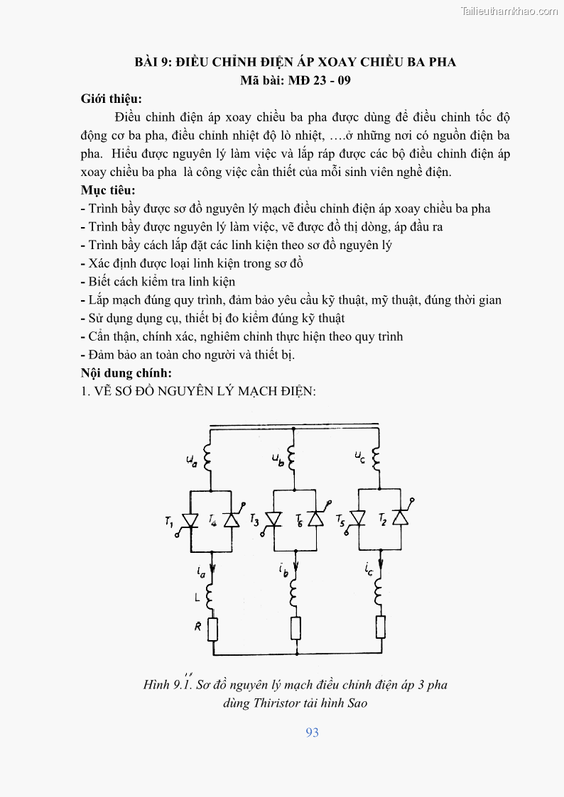 Giáo trình Điện tử công suất Nghề Kỹ thuật máy lạnh và điều hòa không khí - Cao đẳng - Trường Cao đẳng nghề Đồng Tháp - 8 Trang 95