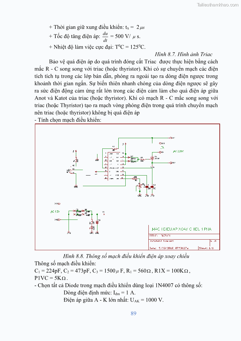 Giáo trình Điện tử công suất Nghề Kỹ thuật máy lạnh và điều hòa không khí - Cao đẳng - Trường Cao đẳng nghề Đồng Tháp - 8 Trang 91