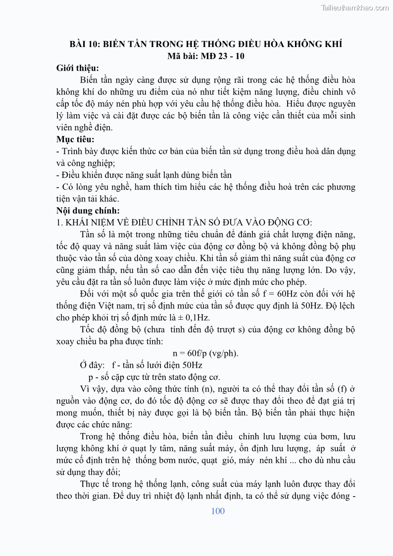 Giáo trình Điện tử công suất Nghề Kỹ thuật máy lạnh và điều hòa không khí - Cao đẳng - Trường Cao đẳng nghề Đồng Tháp - 9 Trang 102