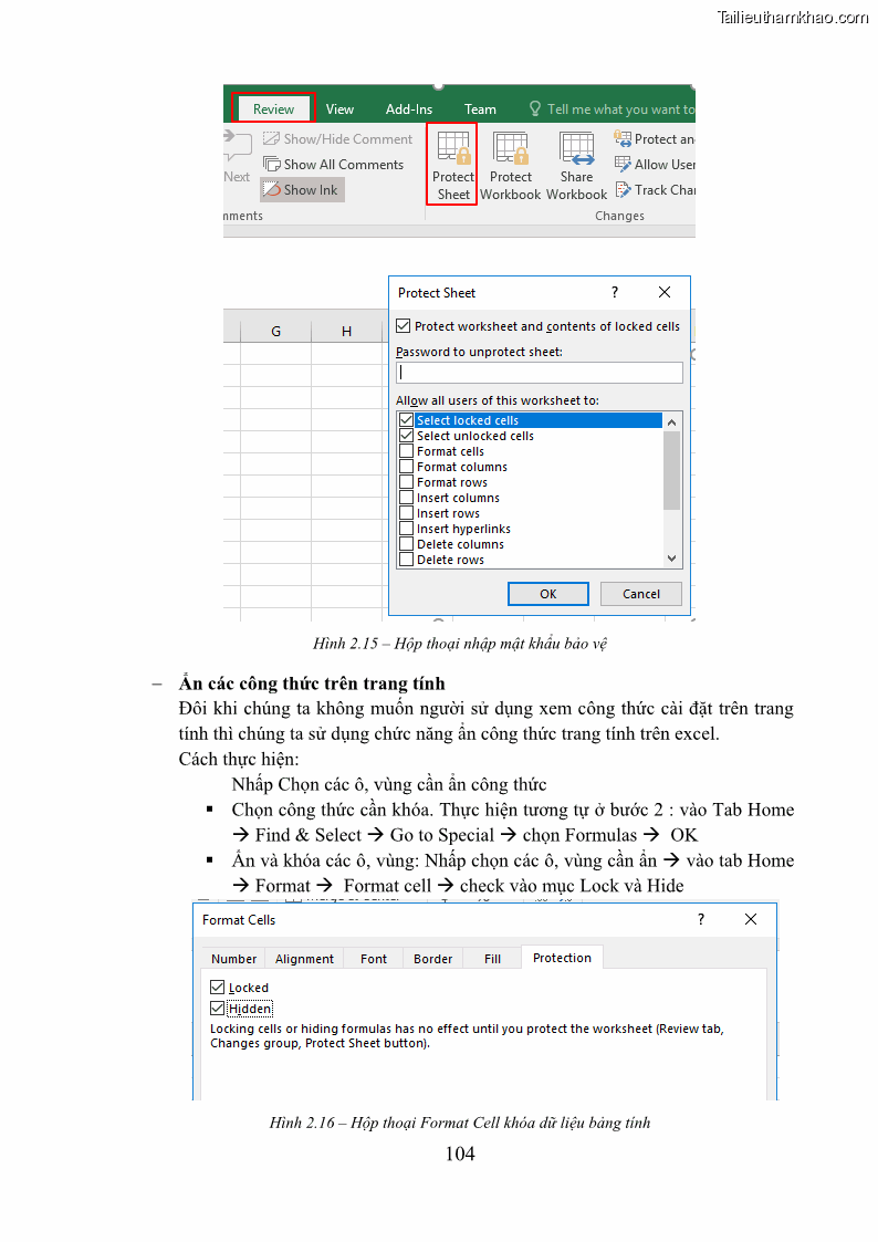 Giáo trình Tin học văn phòng Nghề Công nghệ thông tin - Cao đẳng - Trường Cao đẳng Cộng đồng Đồng Tháp - 10 Trang 111