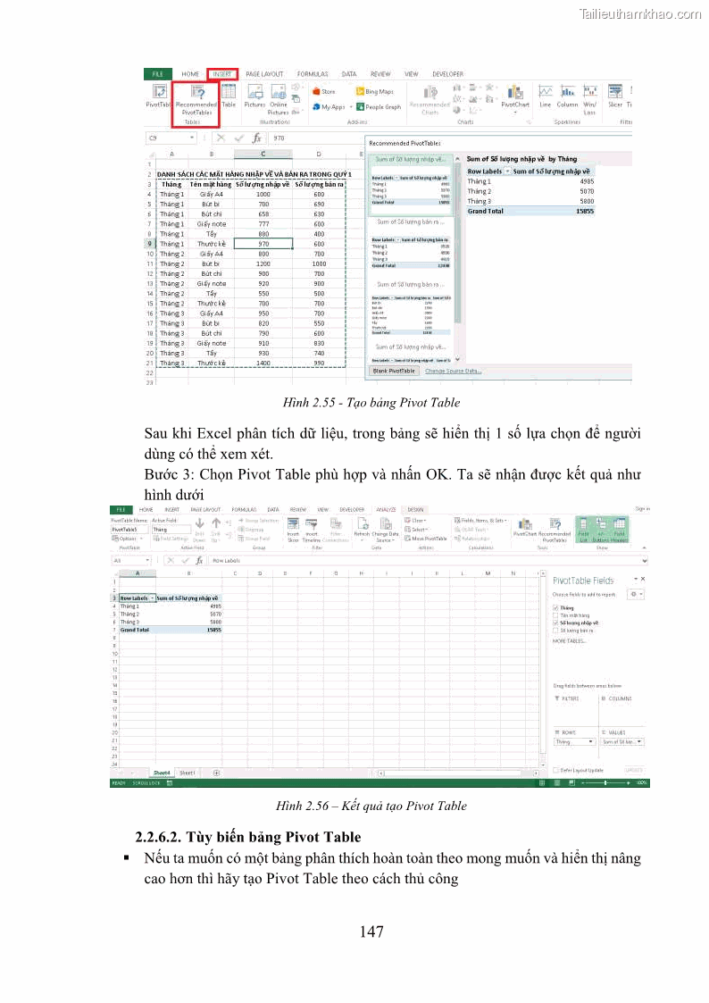 Giáo trình Tin học văn phòng Nghề Công nghệ thông tin - Cao đẳng - Trường Cao đẳng Cộng đồng Đồng Tháp - 13 Trang 154