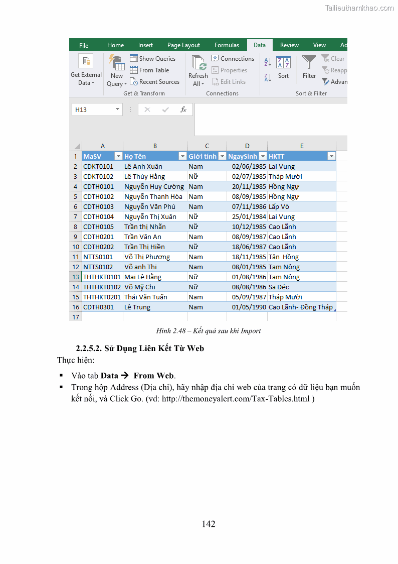Giáo trình Tin học văn phòng Nghề Công nghệ thông tin - Cao đẳng - Trường Cao đẳng Cộng đồng Đồng Tháp - 13 Trang 149