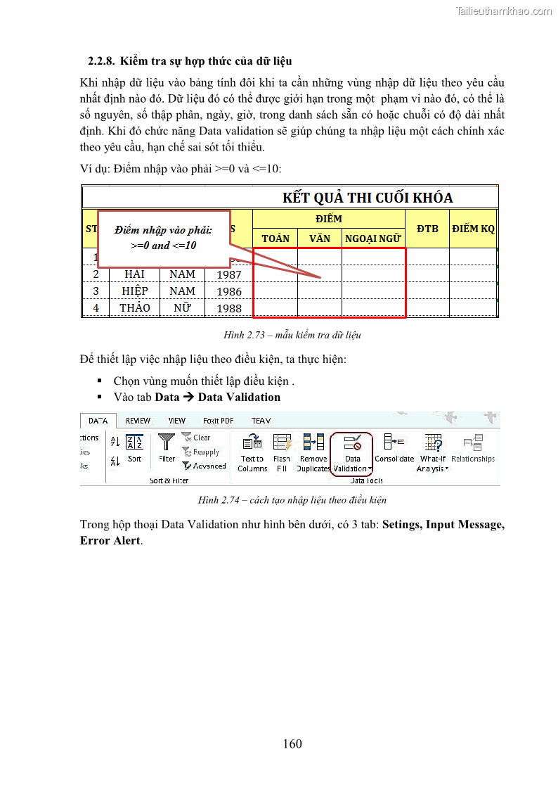 Giáo trình Tin học văn phòng Nghề Công nghệ thông tin - Cao đẳng - Trường Cao đẳng Cộng đồng Đồng Tháp - 14 Trang 167