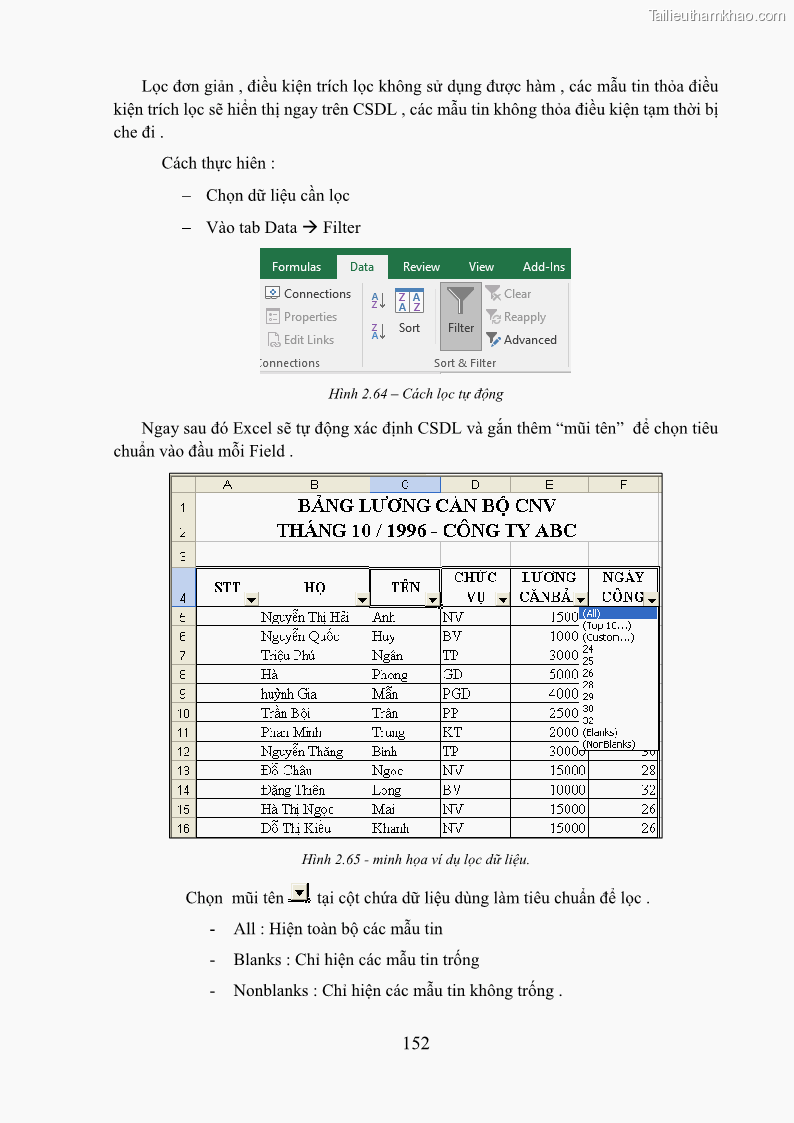 Giáo trình Tin học văn phòng Nghề Công nghệ thông tin - Cao đẳng - Trường Cao đẳng Cộng đồng Đồng Tháp - 14 Trang 159