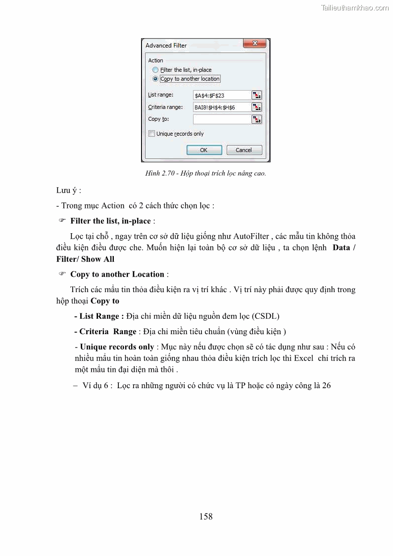 Giáo trình Tin học văn phòng Nghề Công nghệ thông tin - Cao đẳng - Trường Cao đẳng Cộng đồng Đồng Tháp - 14 Trang 165
