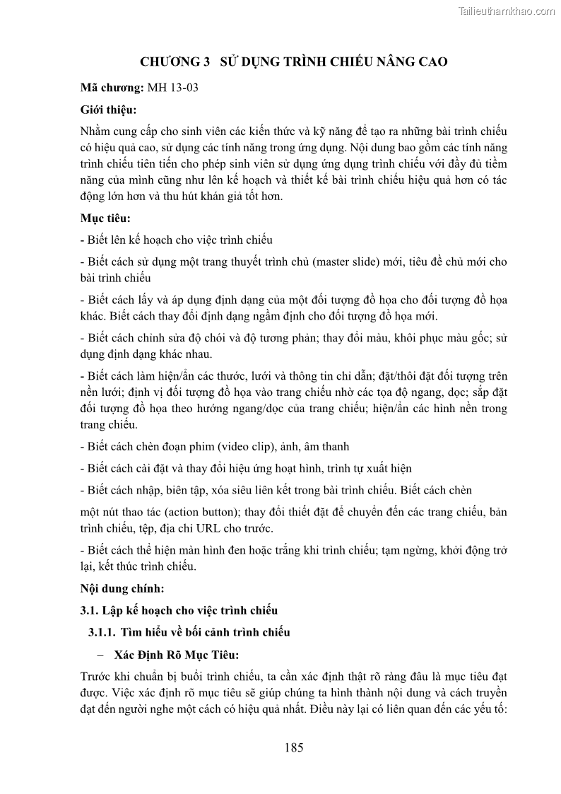 Giáo trình Tin học văn phòng Nghề Công nghệ thông tin - Cao đẳng - Trường Cao đẳng Cộng đồng Đồng Tháp - 16 Trang 192