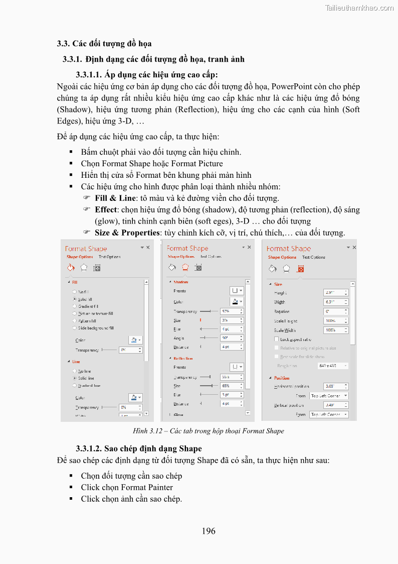 Giáo trình Tin học văn phòng Nghề Công nghệ thông tin - Cao đẳng - Trường Cao đẳng Cộng đồng Đồng Tháp - 17 Trang 203