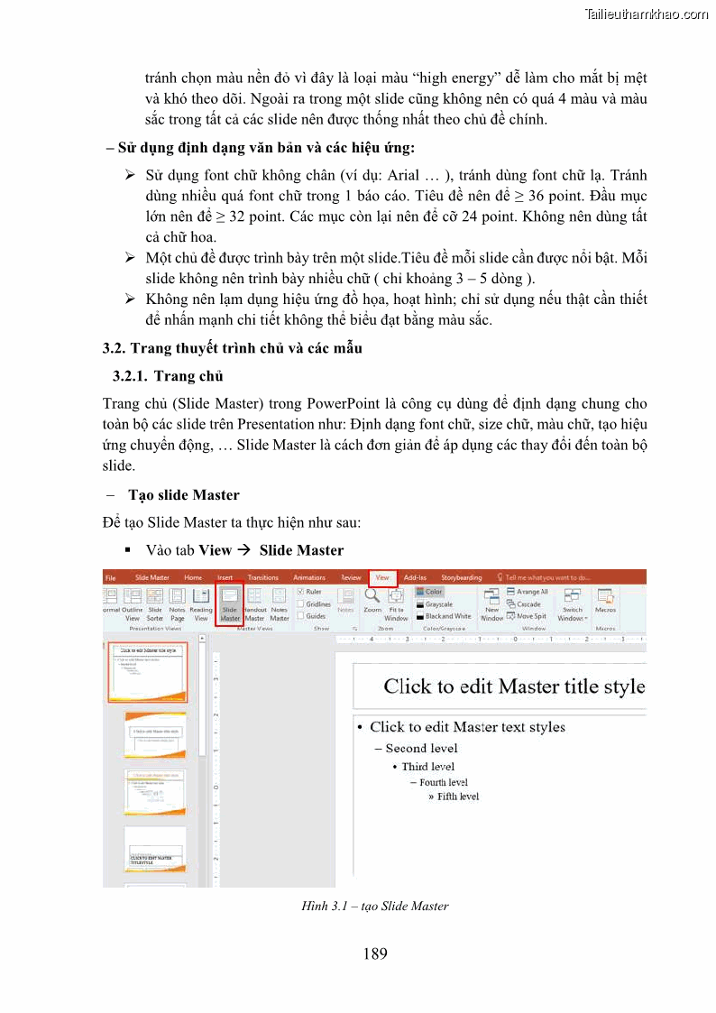Giáo trình Tin học văn phòng Nghề Công nghệ thông tin - Cao đẳng - Trường Cao đẳng Cộng đồng Đồng Tháp - 17 Trang 196