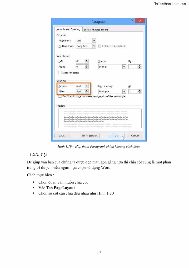 Giáo trình Tin học văn phòng Nghề Công nghệ thông tin - Cao đẳng - Trường Cao đẳng Cộng đồng Đồng Tháp - 2 Trang 24