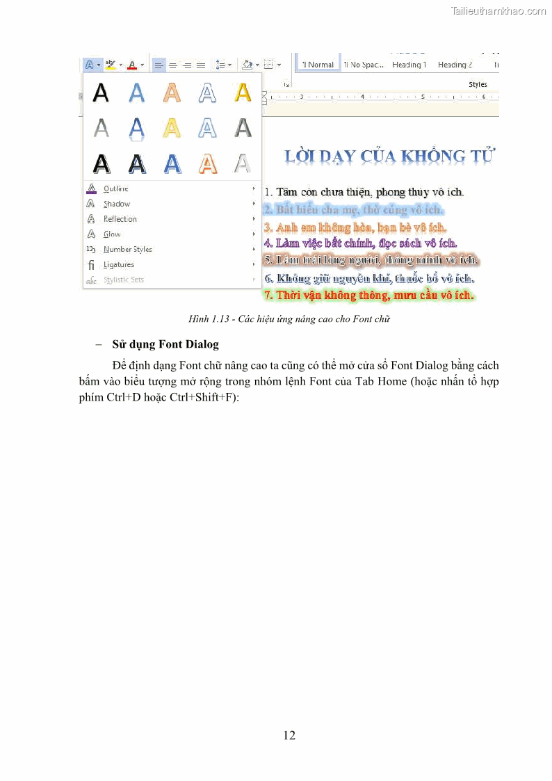 Giáo trình Tin học văn phòng Nghề Công nghệ thông tin - Cao đẳng - Trường Cao đẳng Cộng đồng Đồng Tháp - 2 Trang 19