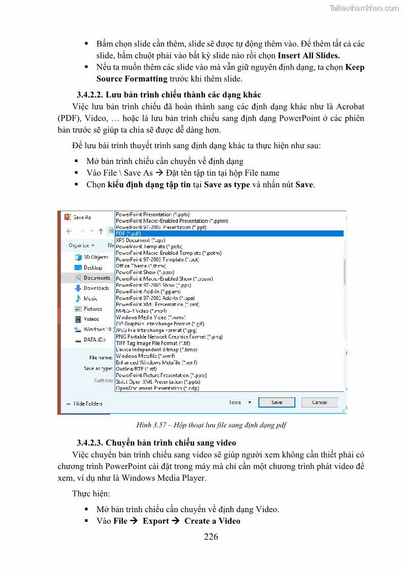 Giáo trình Tin học văn phòng Nghề Công nghệ thông tin - Cao đẳng - Trường Cao đẳng Cộng đồng Đồng Tháp - 20 Trang 233