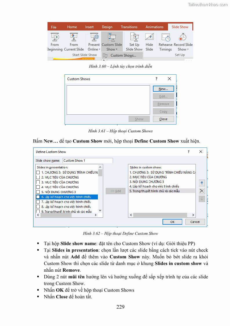 Giáo trình Tin học văn phòng Nghề Công nghệ thông tin - Cao đẳng - Trường Cao đẳng Cộng đồng Đồng Tháp - 20 Trang 236