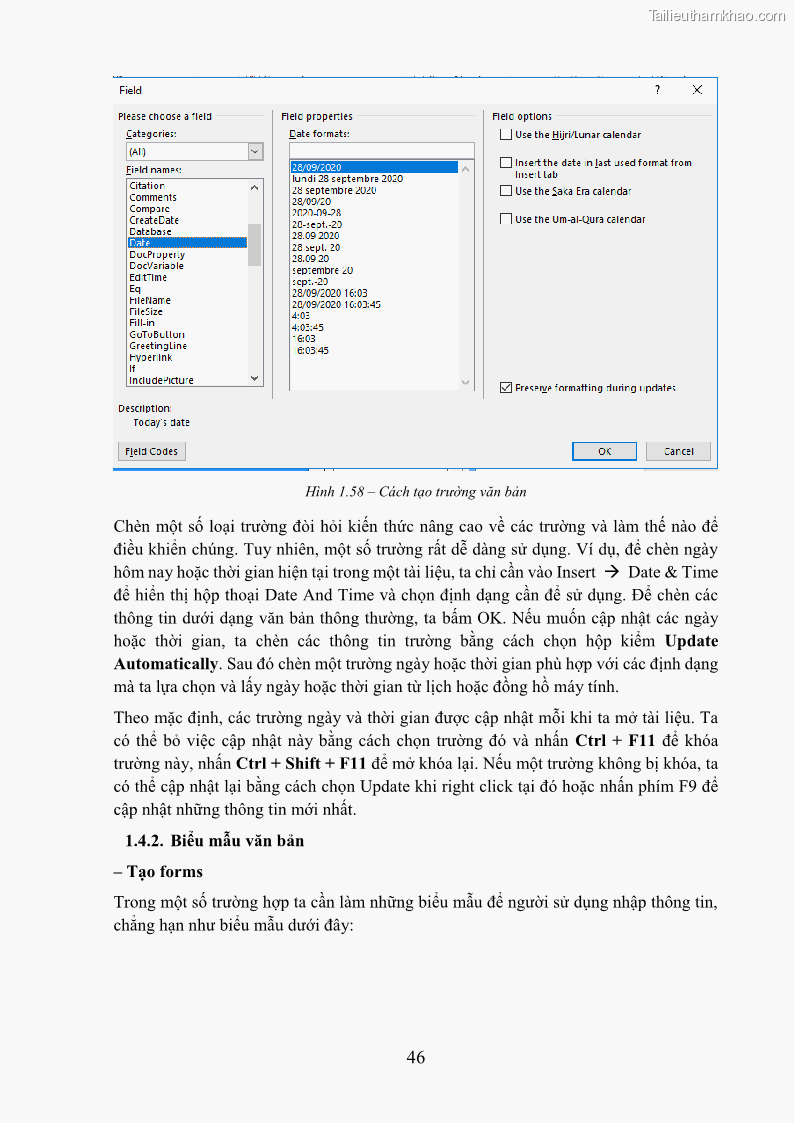 Giáo trình Tin học văn phòng Nghề Công nghệ thông tin - Cao đẳng - Trường Cao đẳng Cộng đồng Đồng Tháp - 5 Trang 53
