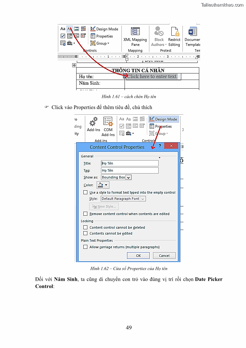 Giáo trình Tin học văn phòng Nghề Công nghệ thông tin - Cao đẳng - Trường Cao đẳng Cộng đồng Đồng Tháp - 5 Trang 56