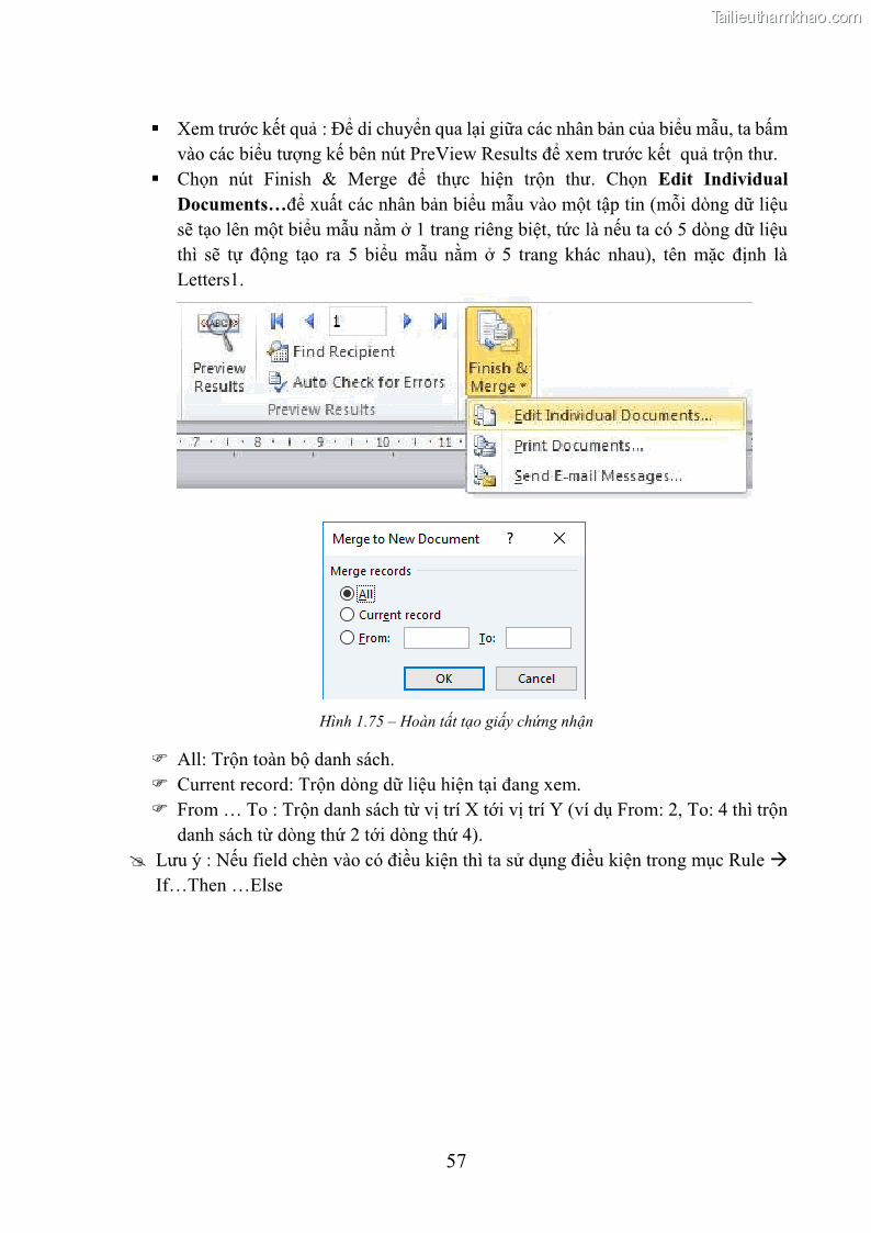 Giáo trình Tin học văn phòng Nghề Công nghệ thông tin - Cao đẳng - Trường Cao đẳng Cộng đồng Đồng Tháp - 6 Trang 64