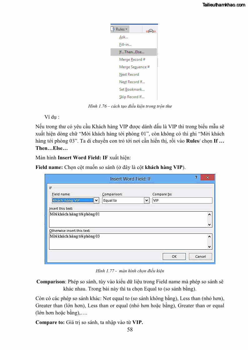 Giáo trình Tin học văn phòng Nghề Công nghệ thông tin - Cao đẳng - Trường Cao đẳng Cộng đồng Đồng Tháp - 6 Trang 65