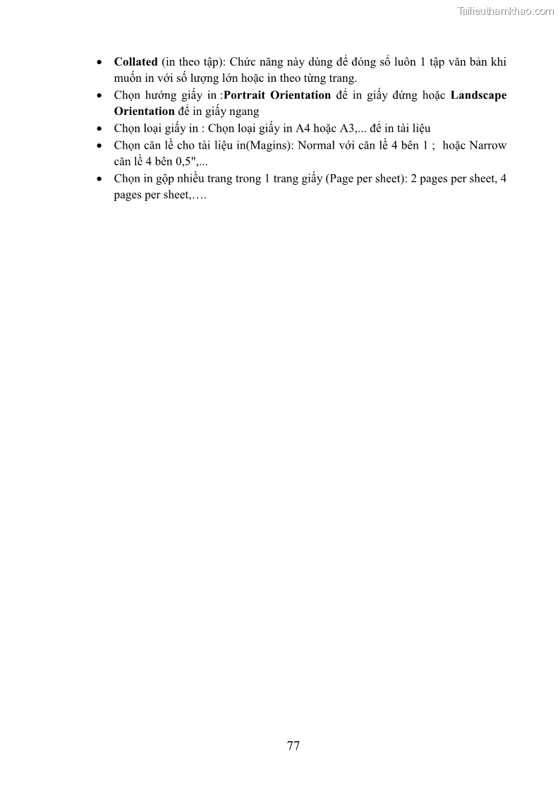 Giáo trình Tin học văn phòng Nghề Công nghệ thông tin - Cao đẳng - Trường Cao đẳng Cộng đồng Đồng Tháp - 7 Trang 84