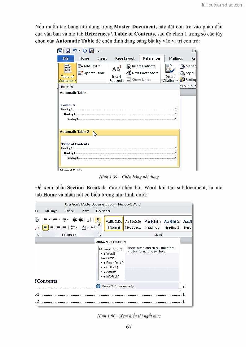 Giáo trình Tin học văn phòng Nghề Công nghệ thông tin - Cao đẳng - Trường Cao đẳng Cộng đồng Đồng Tháp - 7 Trang 74