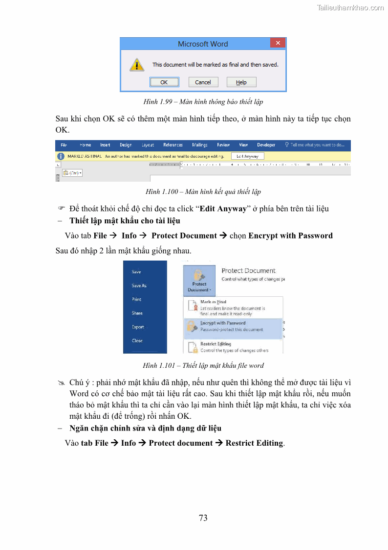 Giáo trình Tin học văn phòng Nghề Công nghệ thông tin - Cao đẳng - Trường Cao đẳng Cộng đồng Đồng Tháp - 7 Trang 80