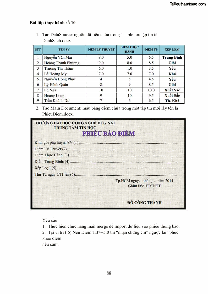 Giáo trình Tin học văn phòng Nghề Công nghệ thông tin - Cao đẳng - Trường Cao đẳng Cộng đồng Đồng Tháp - 8 Trang 95