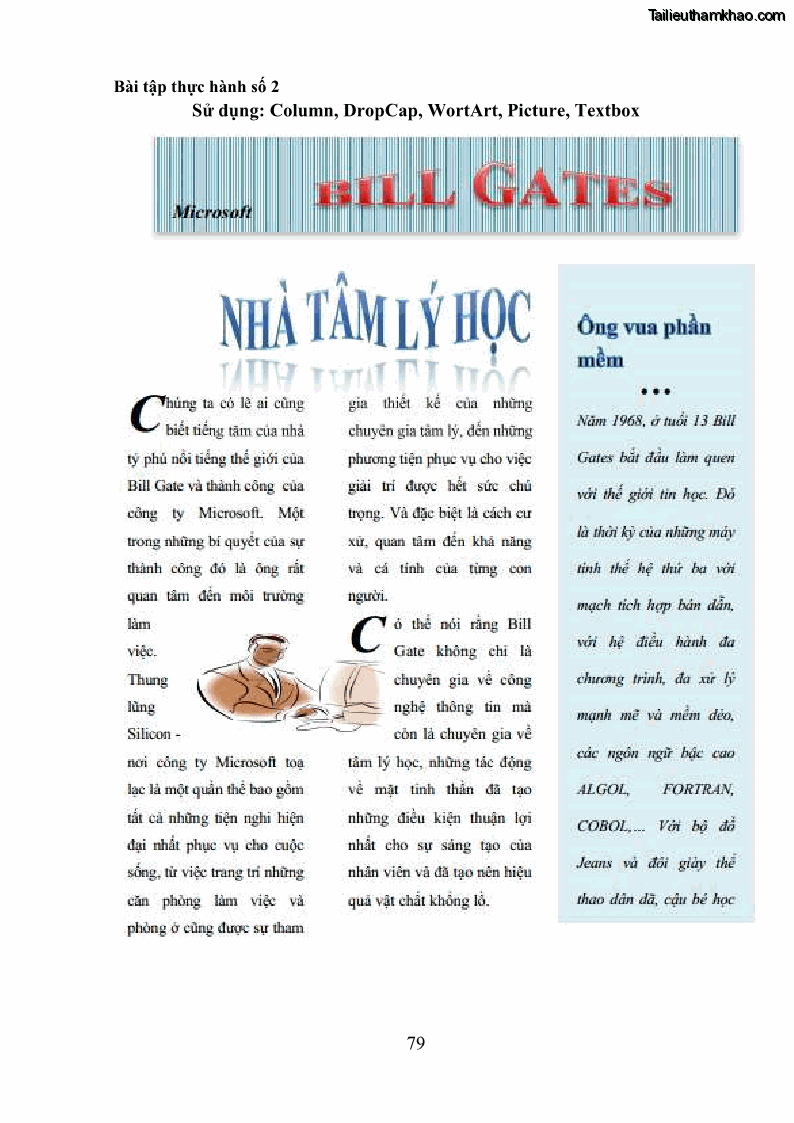 Giáo trình Tin học văn phòng Nghề Công nghệ thông tin - Cao đẳng - Trường Cao đẳng Cộng đồng Đồng Tháp - 8 Trang 86