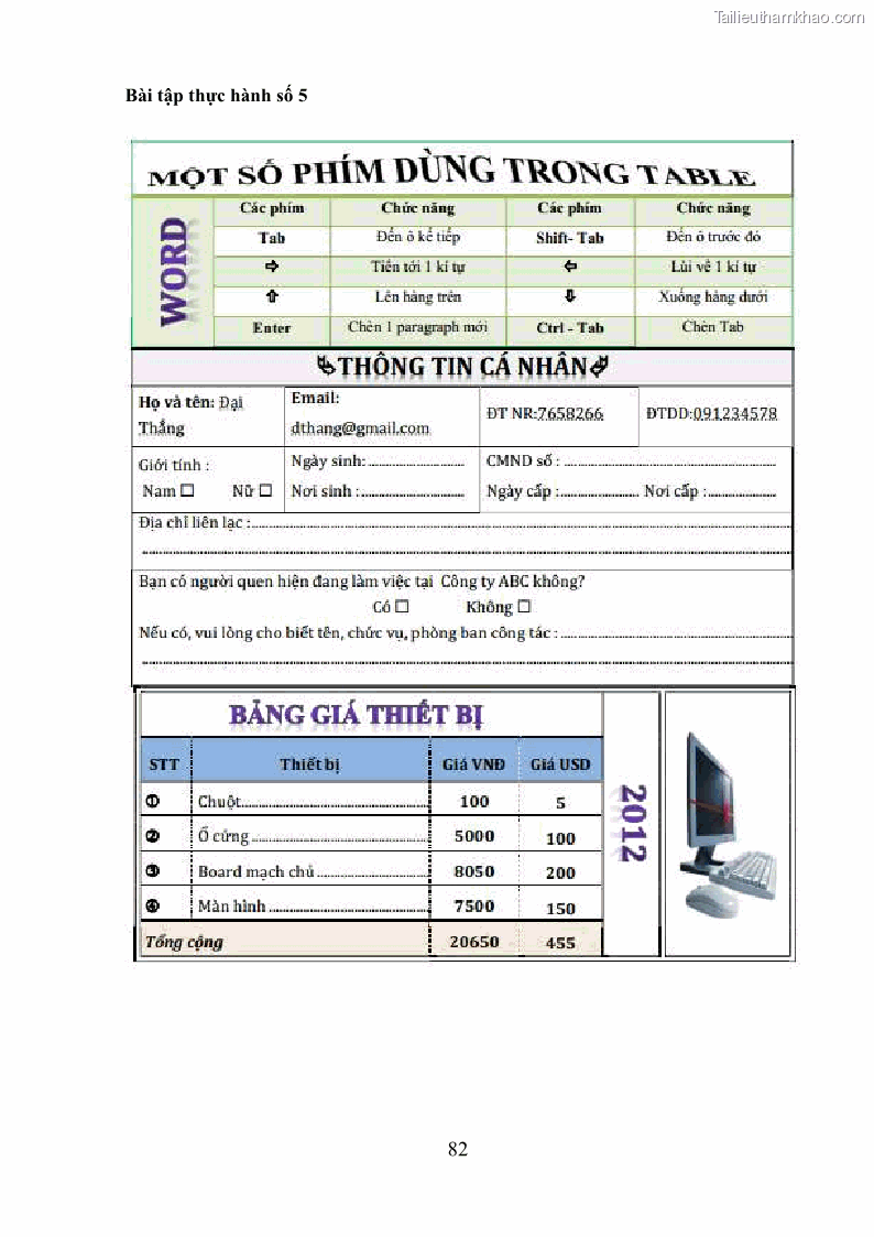 Giáo trình Tin học văn phòng Nghề Công nghệ thông tin - Cao đẳng - Trường Cao đẳng Cộng đồng Đồng Tháp - 8 Trang 89
