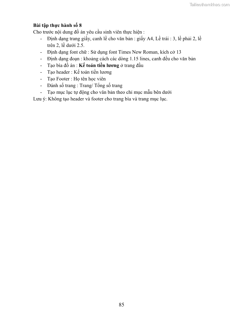 Giáo trình Tin học văn phòng Nghề Công nghệ thông tin - Cao đẳng - Trường Cao đẳng Cộng đồng Đồng Tháp - 8 Trang 92