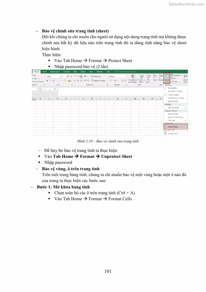 Giáo trình Tin học văn phòng Nghề Công nghệ thông tin - Cao đẳng - Trường Cao đẳng Cộng đồng Đồng Tháp - 9 Trang 108