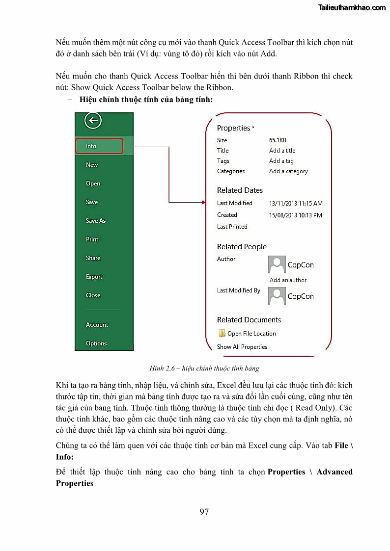 Giáo trình Tin học văn phòng Nghề Công nghệ thông tin - Cao đẳng - Trường Cao đẳng Cộng đồng Đồng Tháp - 9 Trang 104