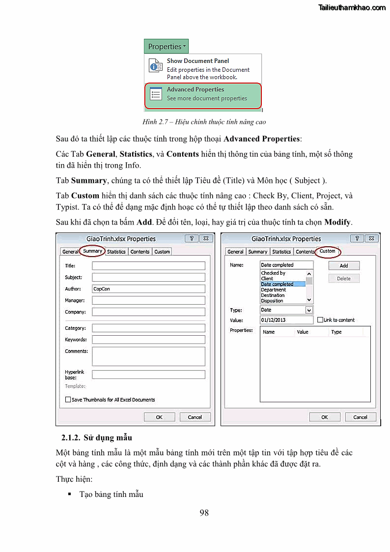 Giáo trình Tin học văn phòng Nghề Công nghệ thông tin - Cao đẳng - Trường Cao đẳng Cộng đồng Đồng Tháp - 9 Trang 105