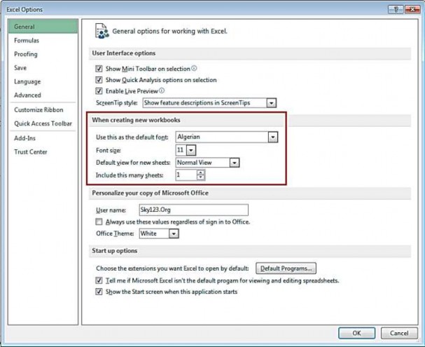 Hình 2 1 – Tab General Tab này cho phép xác định môi trường làm việc với thanh 1