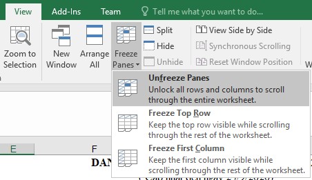 Hình 2 24 – Cách hủy bỏ cố định 2 2 2 2 Chia nhiều vùng xem khác nhau Chia vùng 5