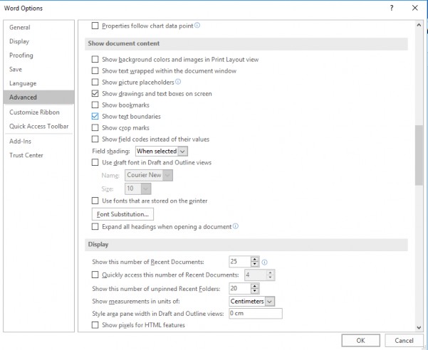 Hình 1 6 – Tùy chỉnh hiển thị khung lề văn bản 1 1 1 6 Cách gõ chữ tự động 5