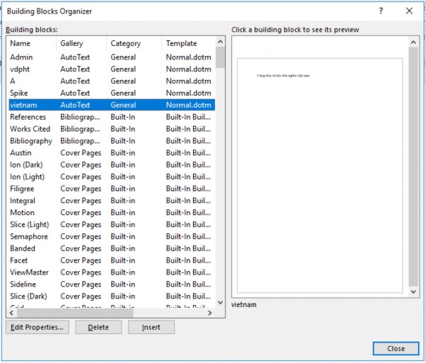 1 1 2 Áp dụng mẫu Hình 1 9 Danh sách các AutoText Microsoft Word hỗ trợ người 8