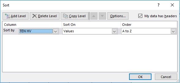 Hình 2 62 – Hộp thoại sắp xếp dữ liệu Để thêm các điều kiện sắp 10